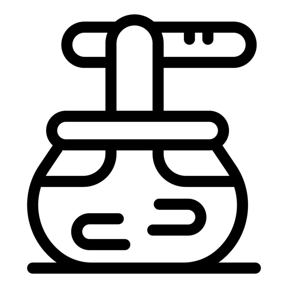 Chemical experiment performing with glass jar and stirrer vector