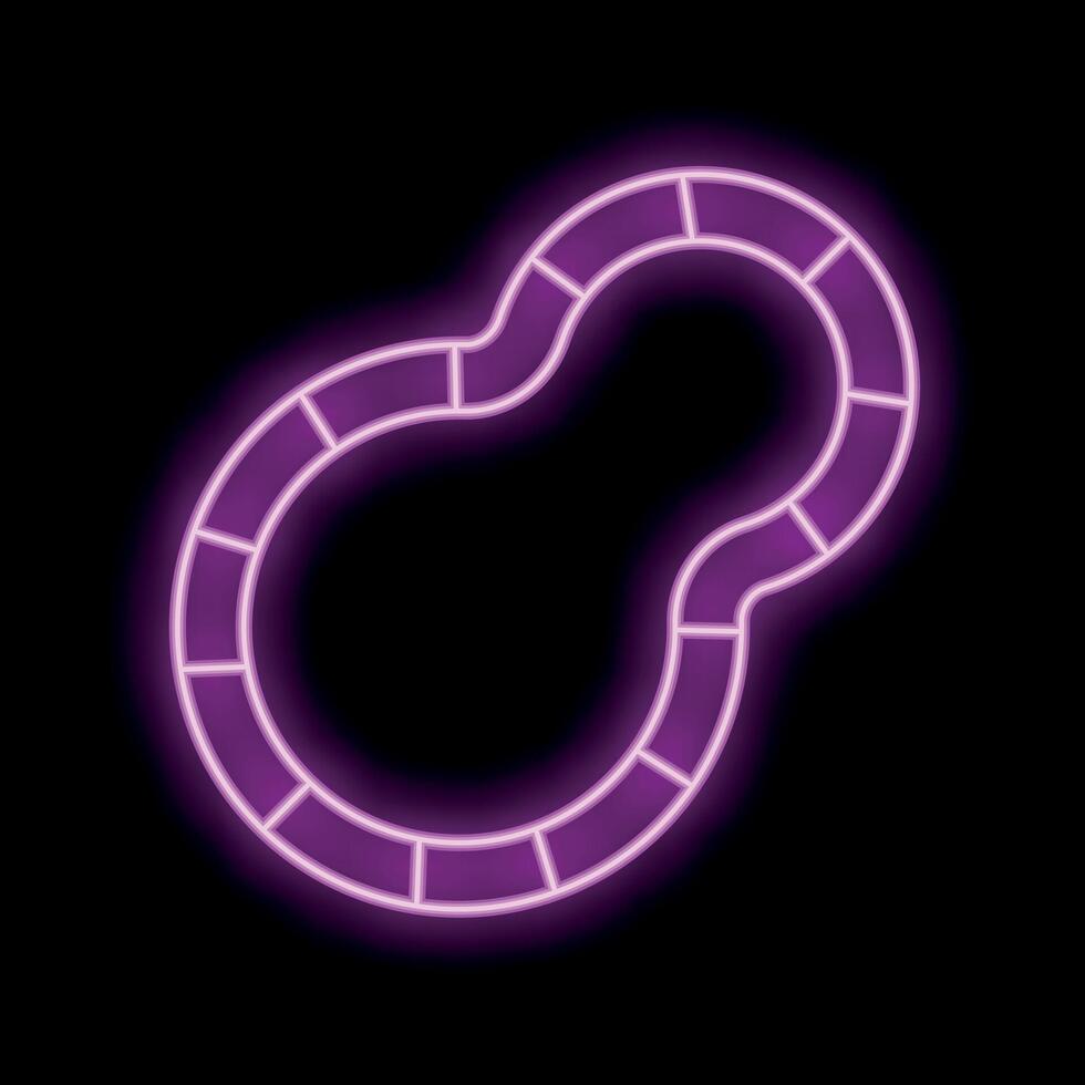Glowing neon sign depicting swimming pool on black background vector