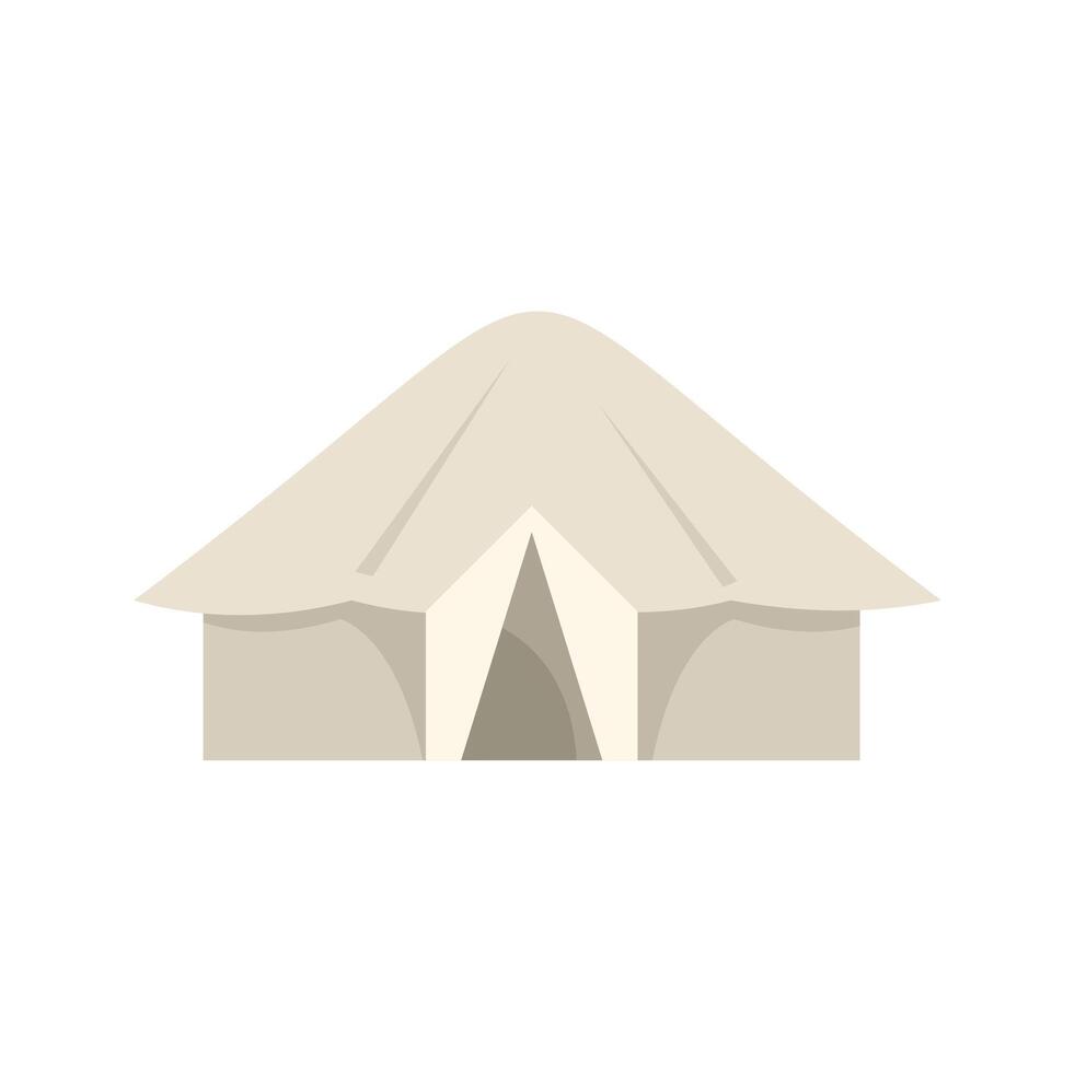 Camping tent standing in nature for recreation activity vector