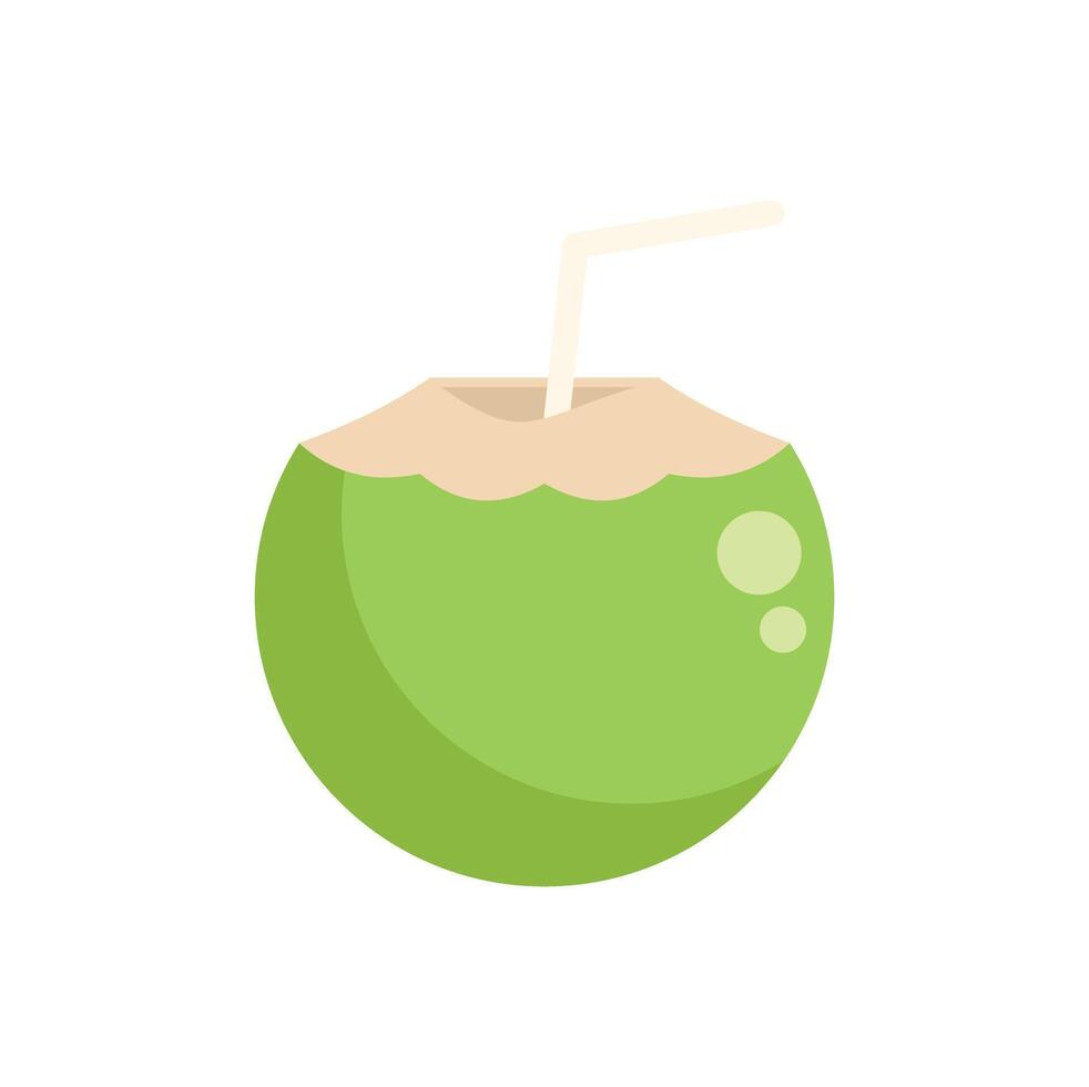 Fresh green coconut showing coconut water inside vector