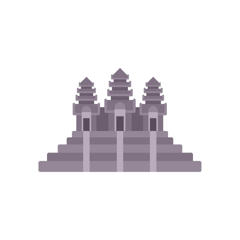 Angkor wat temple complex displaying traditional khmer architecture vector