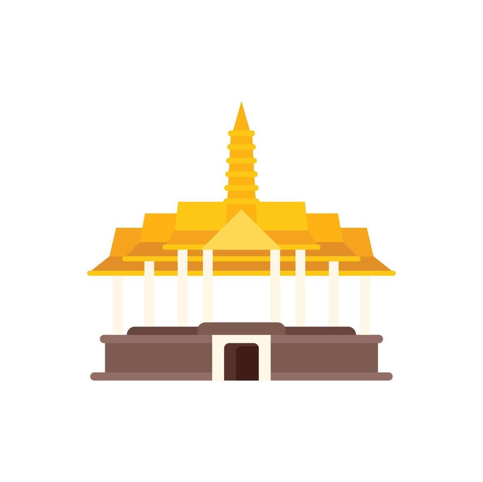 Traditional temple building showing eastern architecture vector