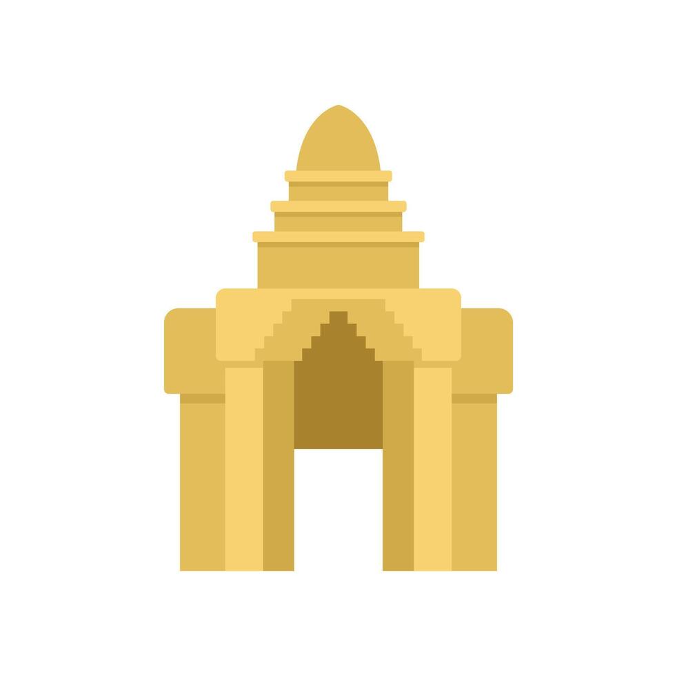Ancient angkor wat temple building illustrating traditional khmer architecture vector