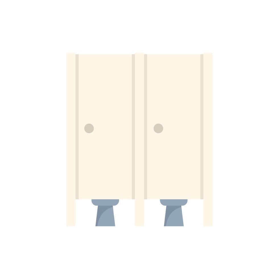 Public toilet doors showing two toilets inside a restroom vector