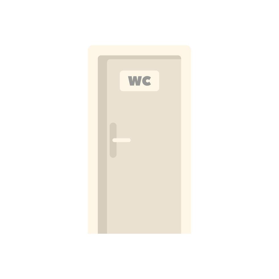 Public toilet door with wc sign indicating restroom location vector