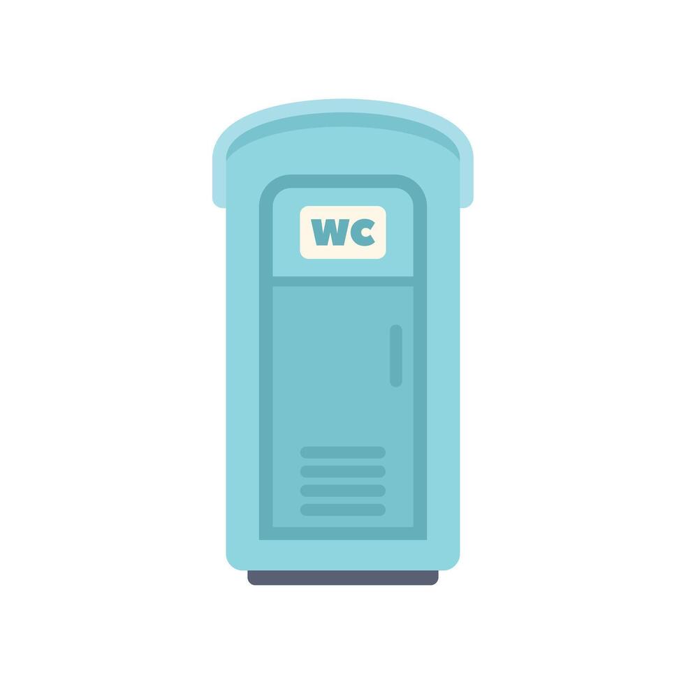 Public bio toilet cabin standing on the ground vector