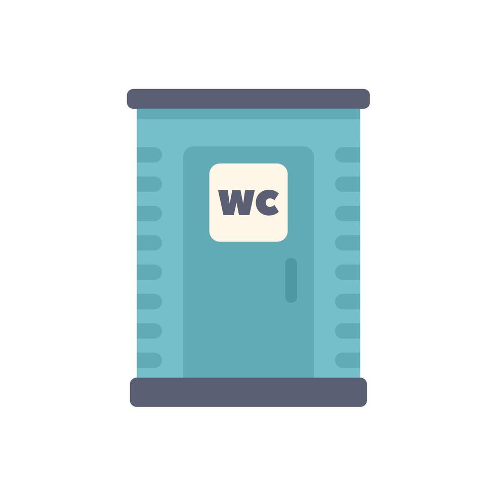 Public portable toilet showing wc sign on door vector