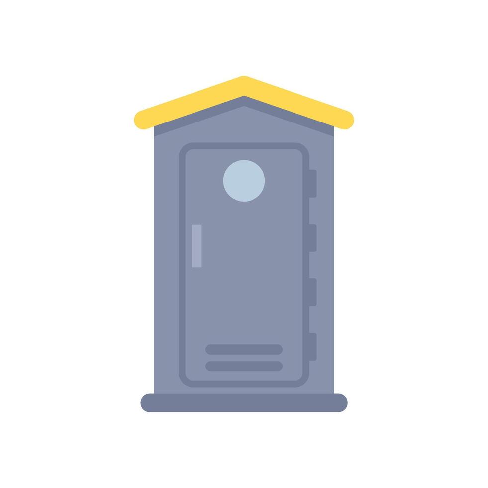 Portable toilet building standing on the ground vector