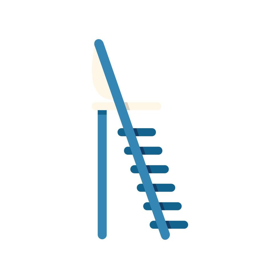Blue folding chair icon representing furniture for camping vector