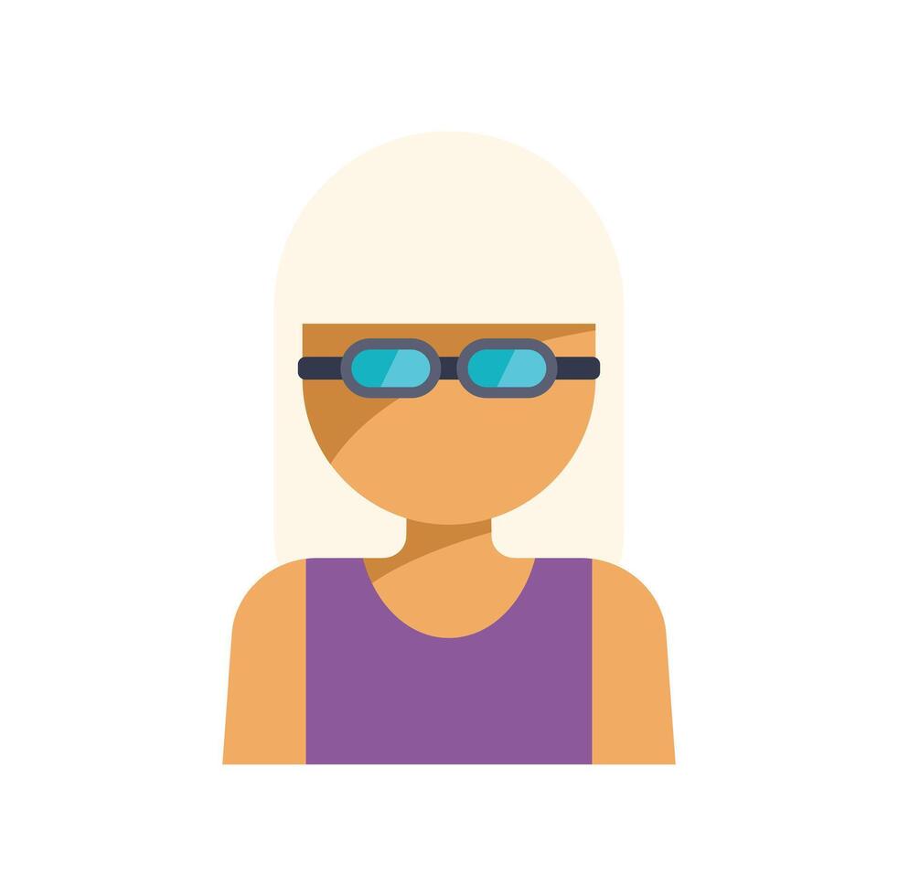 Young woman wearing swimsuit and goggles ready for swimming vector