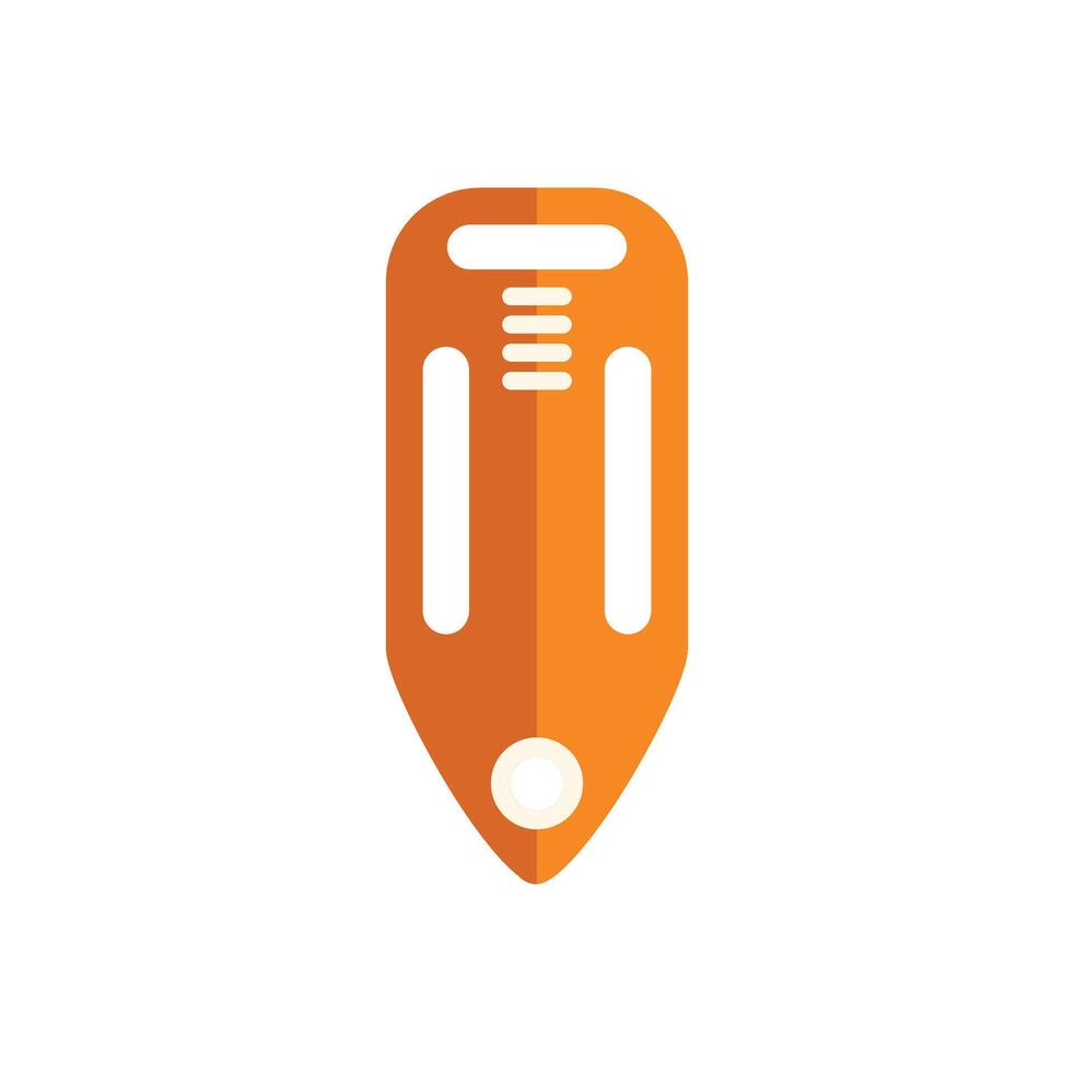 Orange rescue torpedo buoy floating on water surface vector