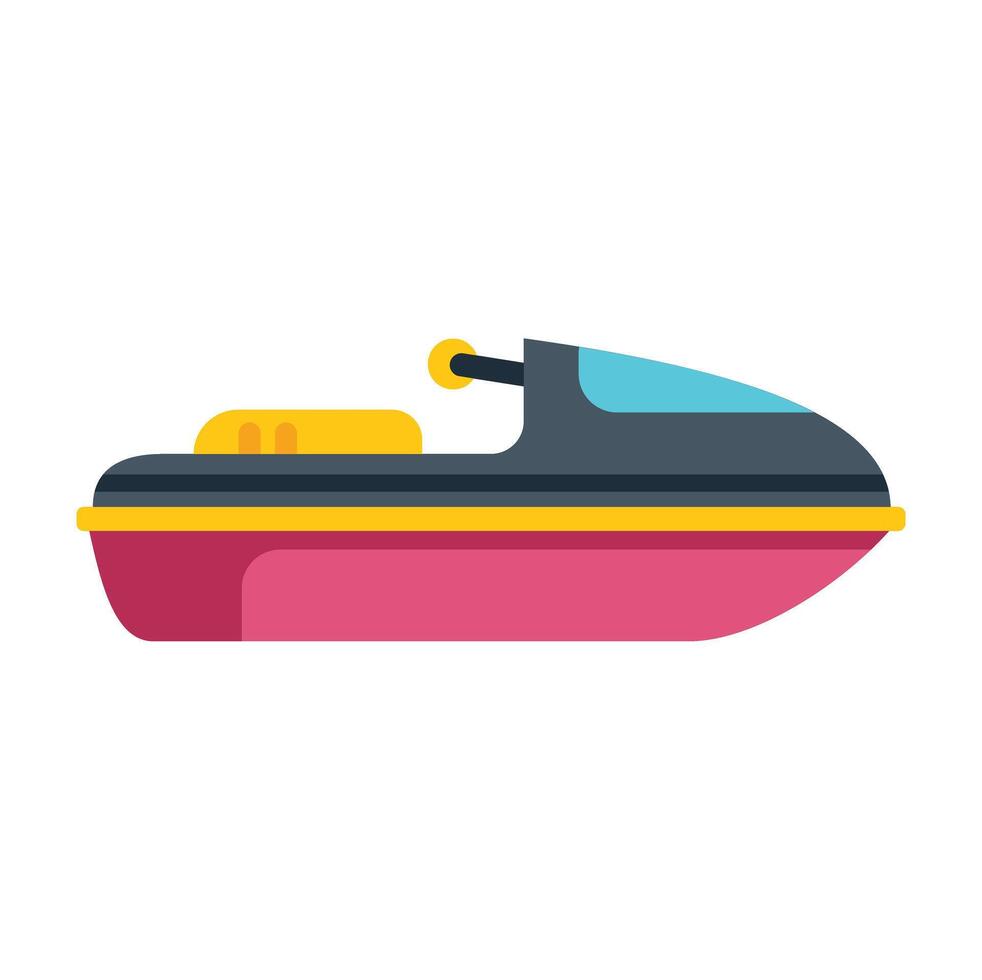 Modern colorful water scooter standing still on white background vector
