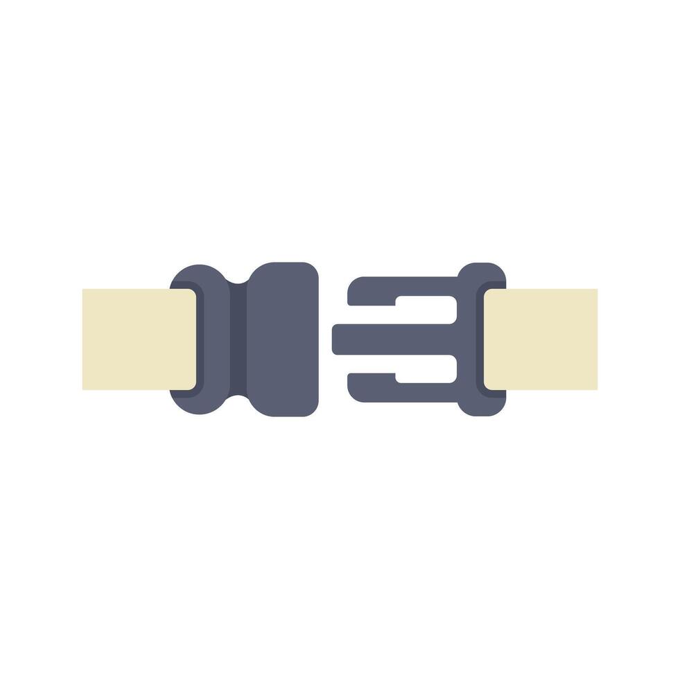 Seat belt buckle fastened securing passenger in car vector