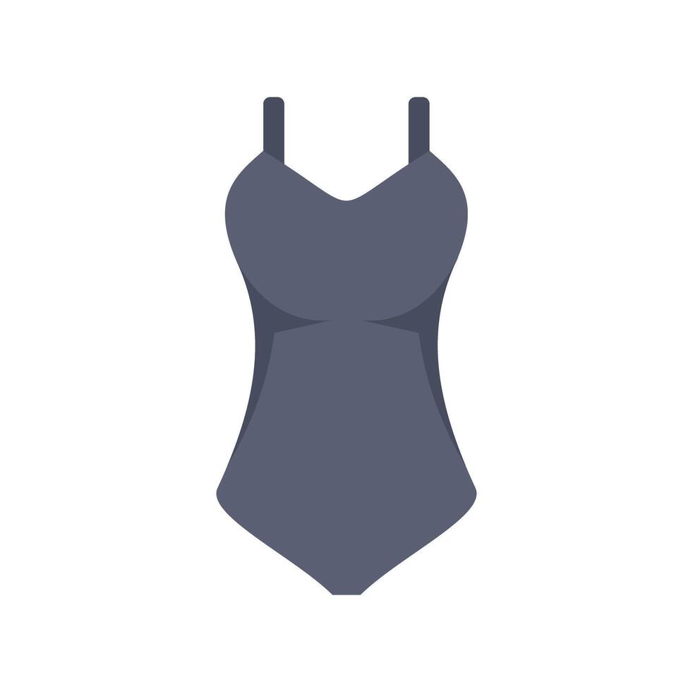 Dark gray swimsuit presenting minimalist design on white background vector