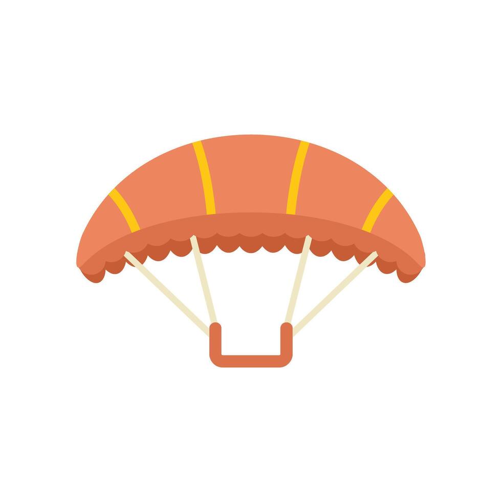 Skydiving canopy open from above showing strings and harness vector