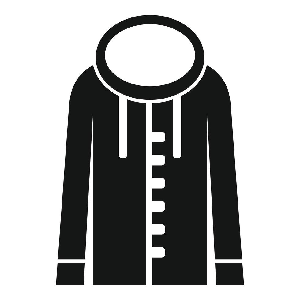 Black hoodie with drawstrings and toggle fasteners protecting from cold vector