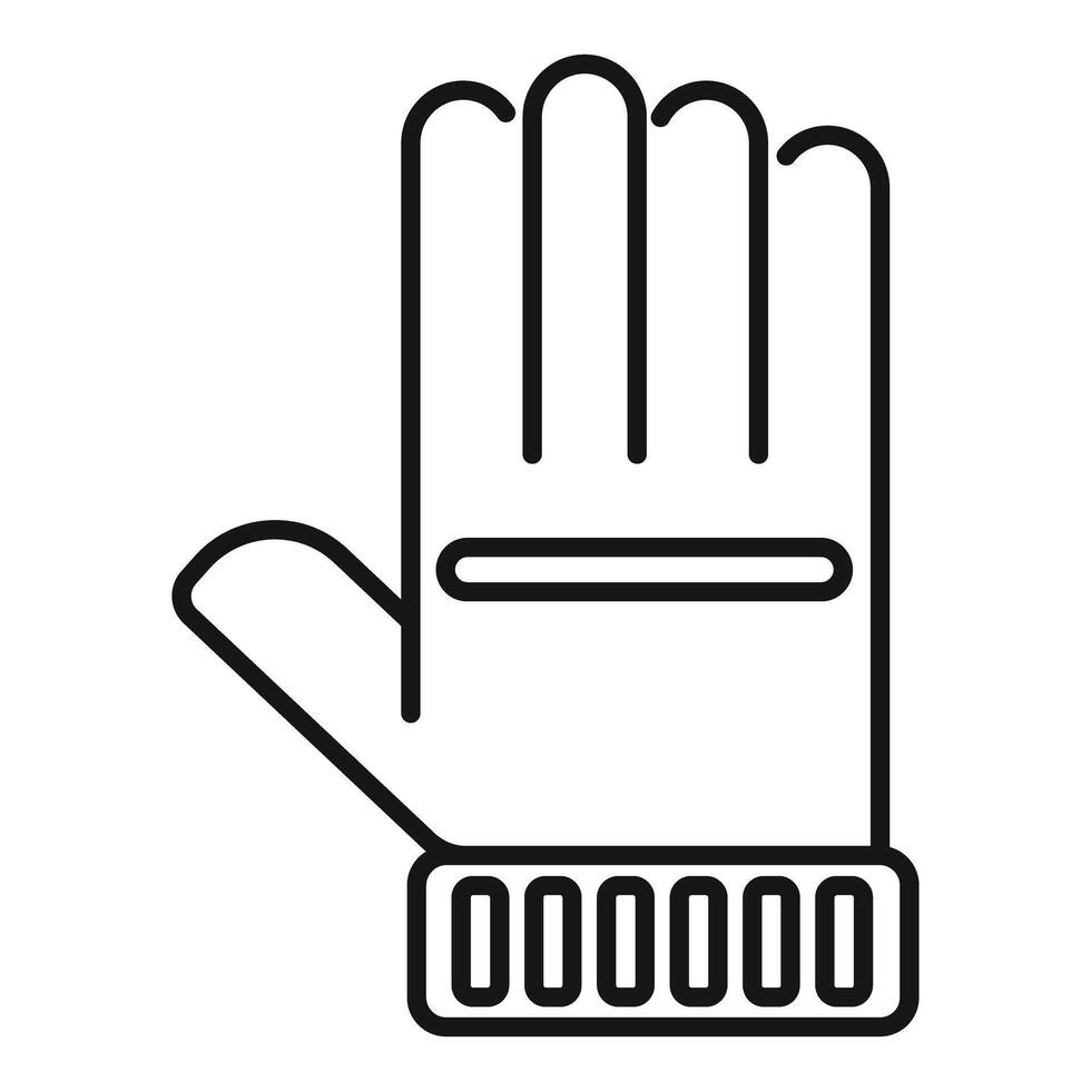 Keeper glove protecting hand during soccer match vector
