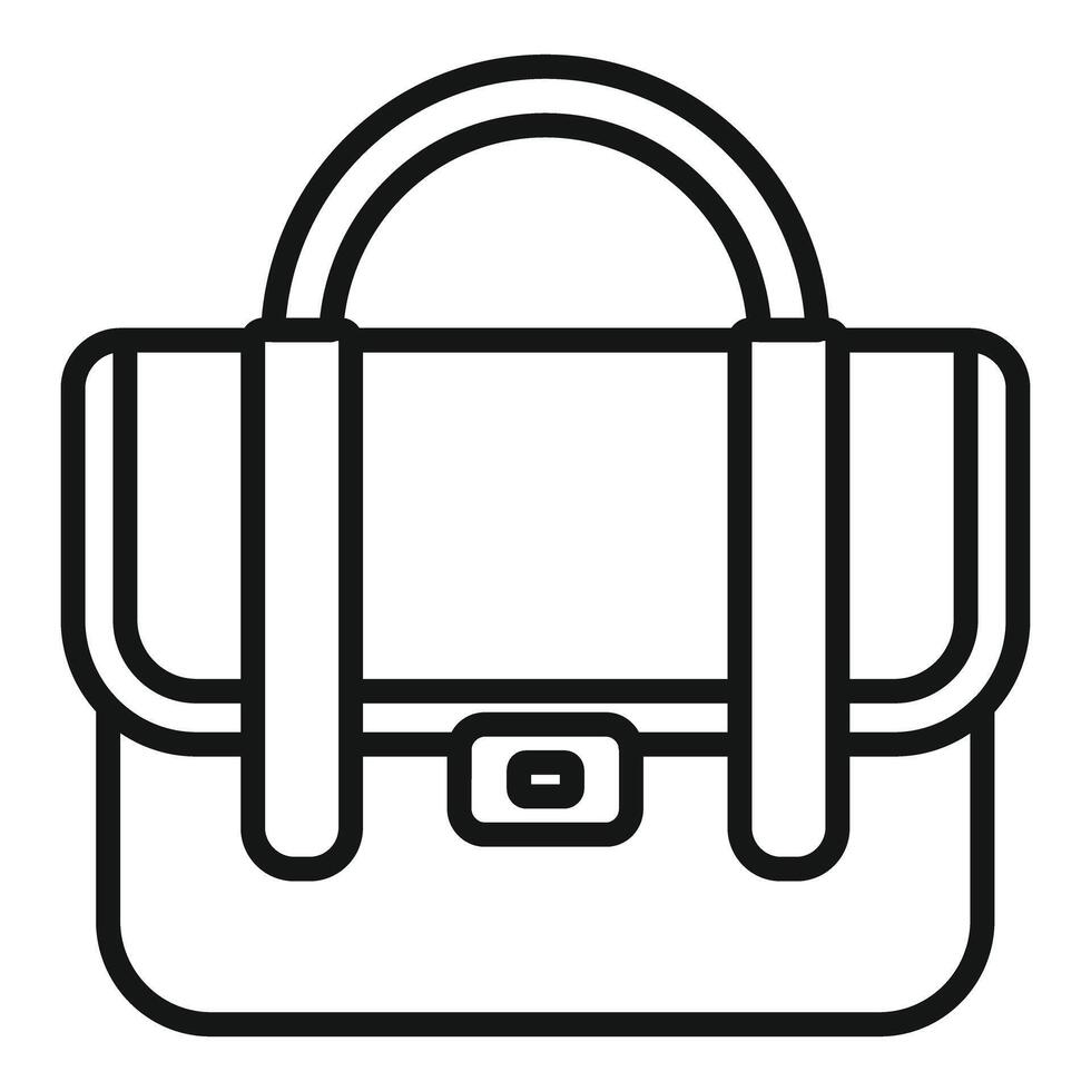 Business bag with handles and clasp closure icon representing professional belongings vector