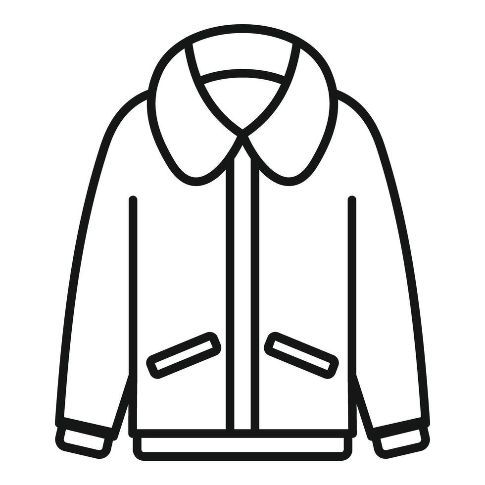 Winter jacket with wide collar protecting from cold weather vector