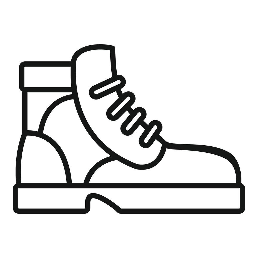 Hiking boot showing laces and thick sole for outdoor activities vector