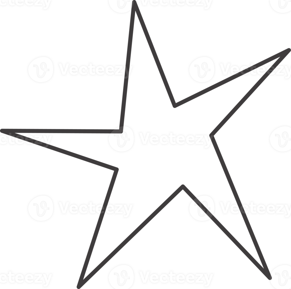 Y2k star shape. Outline icon of abstract spark and shiny irregular flash burst. Bling and twinkle geometric minimal retro design element png