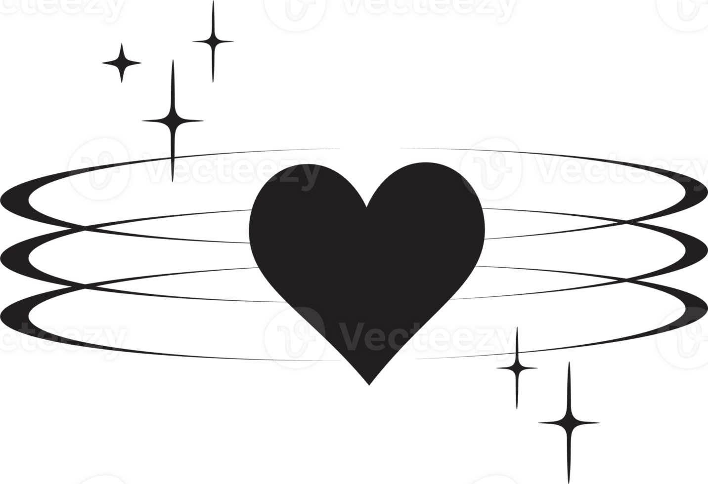 Y2K heart icon. Star shapes. Symbols of love. Outline cosmic design element. Cute retro romantic element of magic sparkles. Abstract celestial 90s decoration png