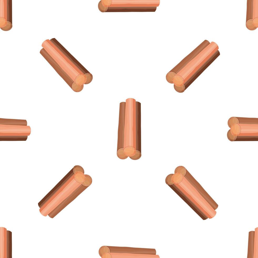 Seamless pattern with three wooden logs for cozy fireplace vector