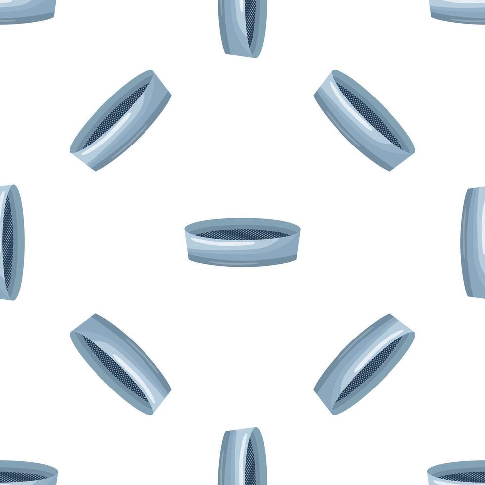 Seamless pattern of kitchen sieves rotating on white background vector