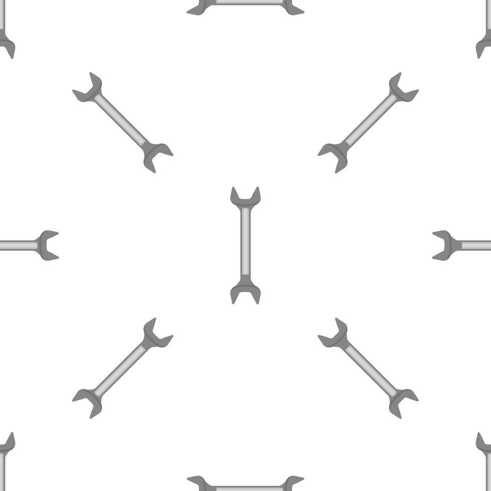 Seamless pattern of open end wrenches for mechanical work and repairs vector