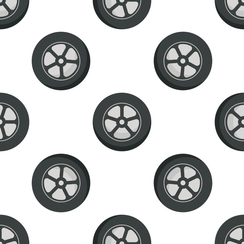 Seamless pattern with car wheels showing transportation and automotive industry vector