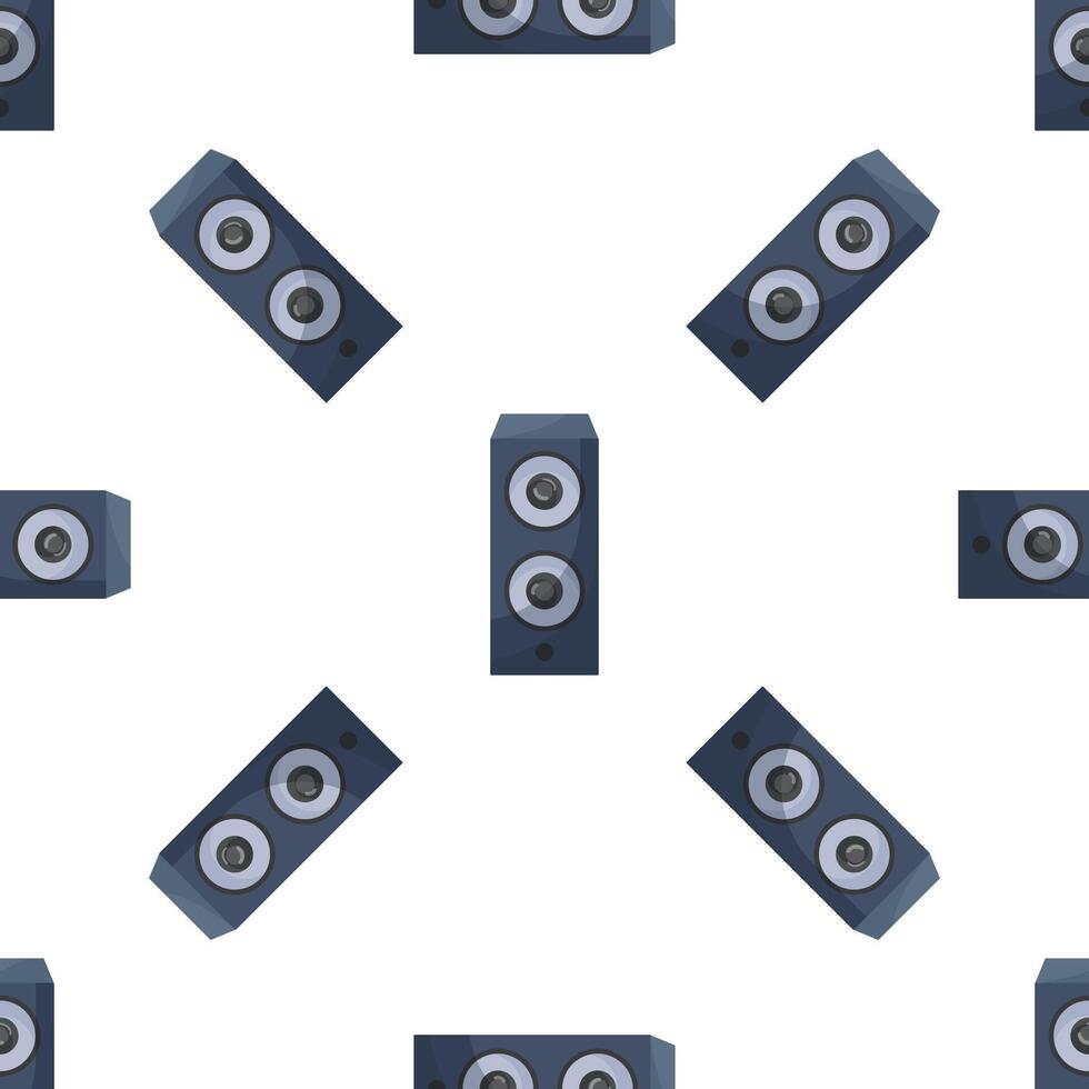 Seamless pattern with dark blue speakers for music playing vector