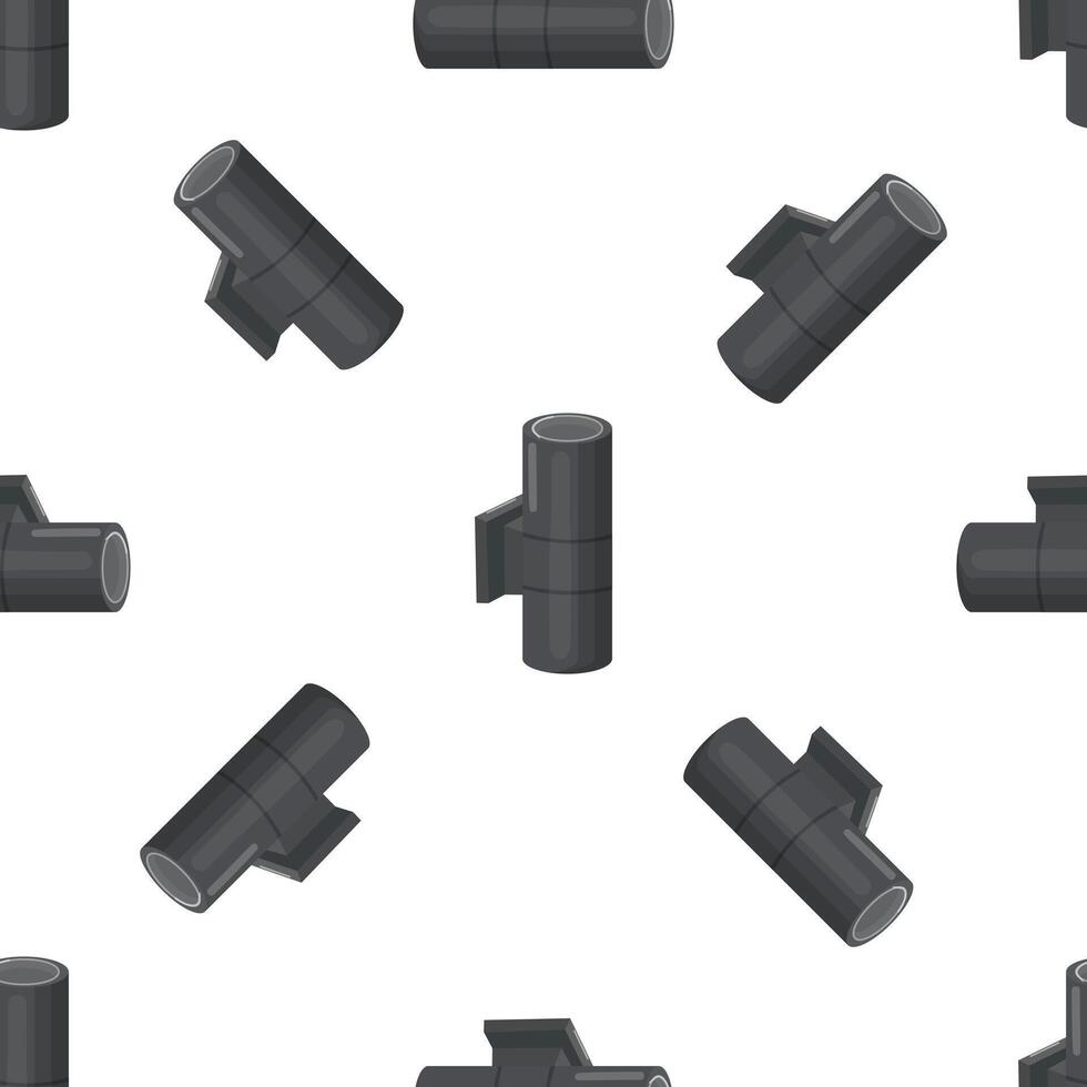 Seamless pattern of plastic pipes connecting with joints for plumbing system vector