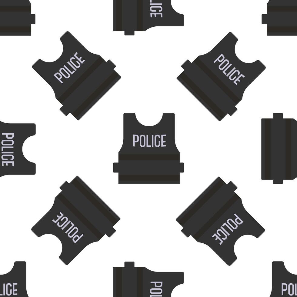 Police bulletproof vest seamless pattern on white background vector
