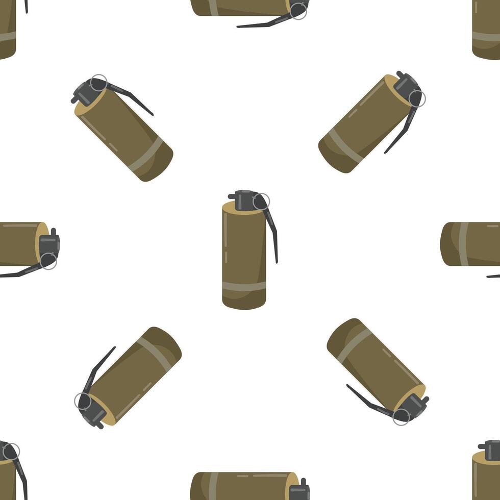 Seamless pattern of smoke grenade on white background vector