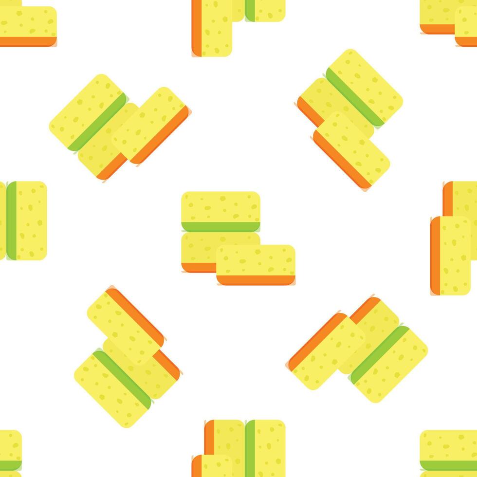 Cleaning sponges seamless pattern on white background vector