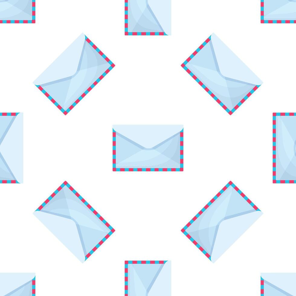 Seamless pattern with airmail envelopes representing communication and postal services vector