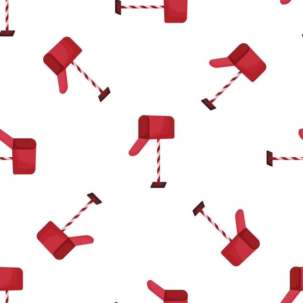 Red mailboxes with open doors seamless pattern on white background vector