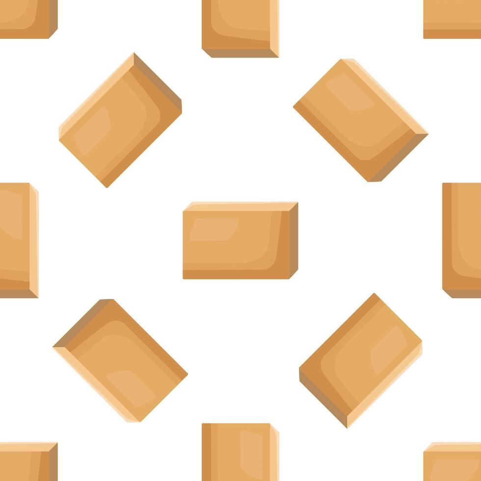 Seamless pattern of soap bars floating on white background vector