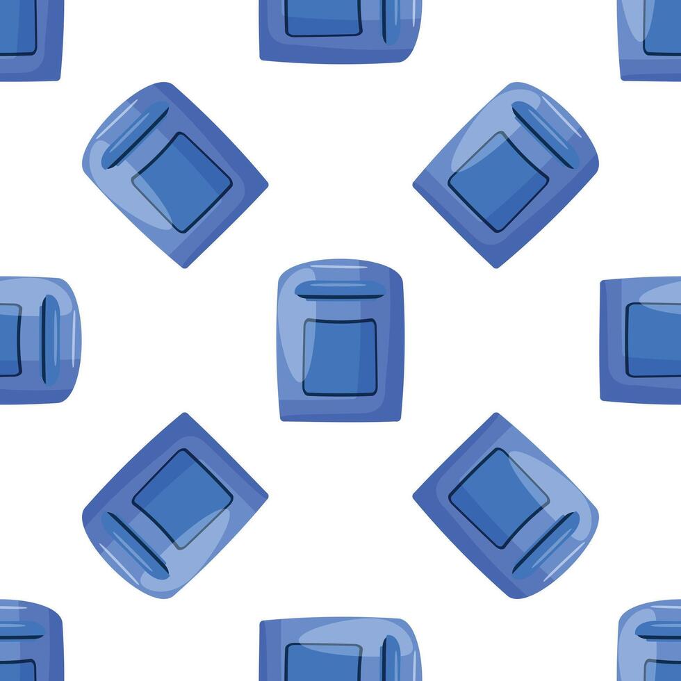 Seamless pattern with blue mailboxes rotating on white background vector