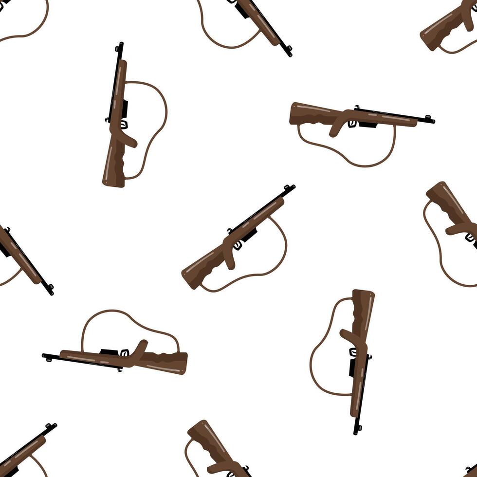 Hunting rifle seamless pattern on white background vector