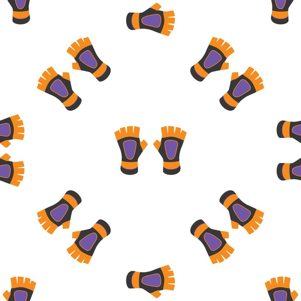 Seamless pattern of fingerless gloves for gym or cycling on white background vector