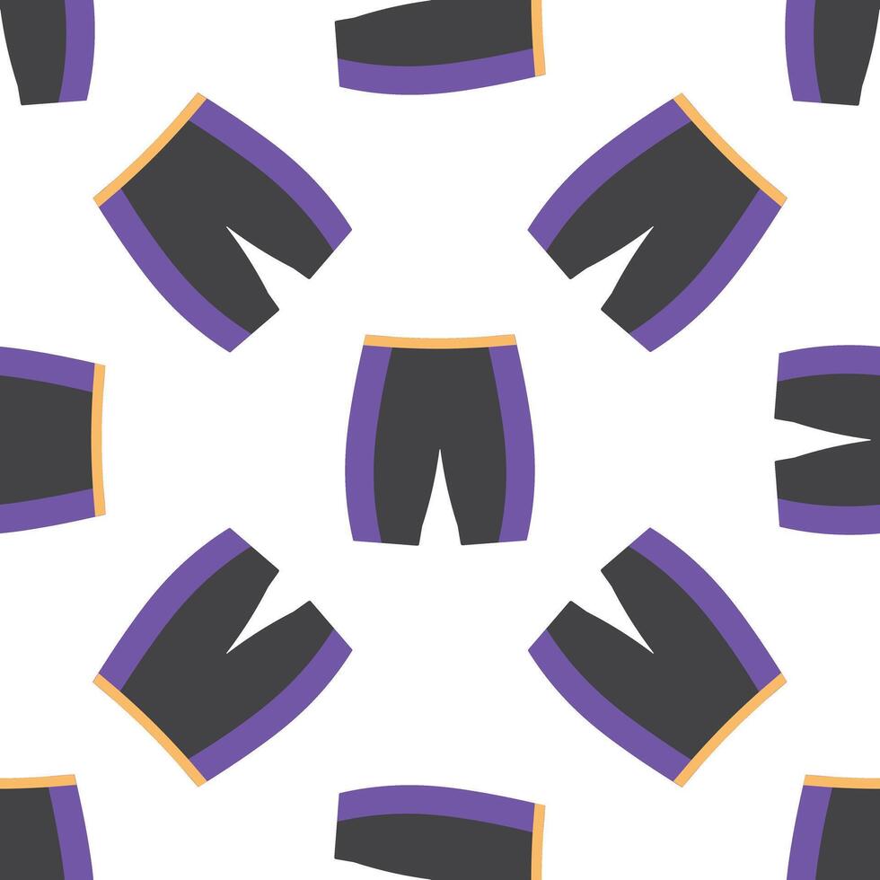 Seamless pattern of cycling shorts for sports and fitness activities vector
