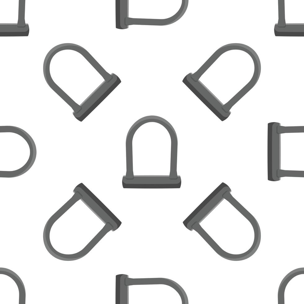 U lock pattern providing safety and security for bikes and motorcycles vector