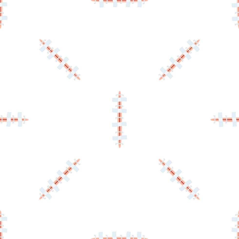 Surgical suture scar representing postoperative healing and recovery process vector