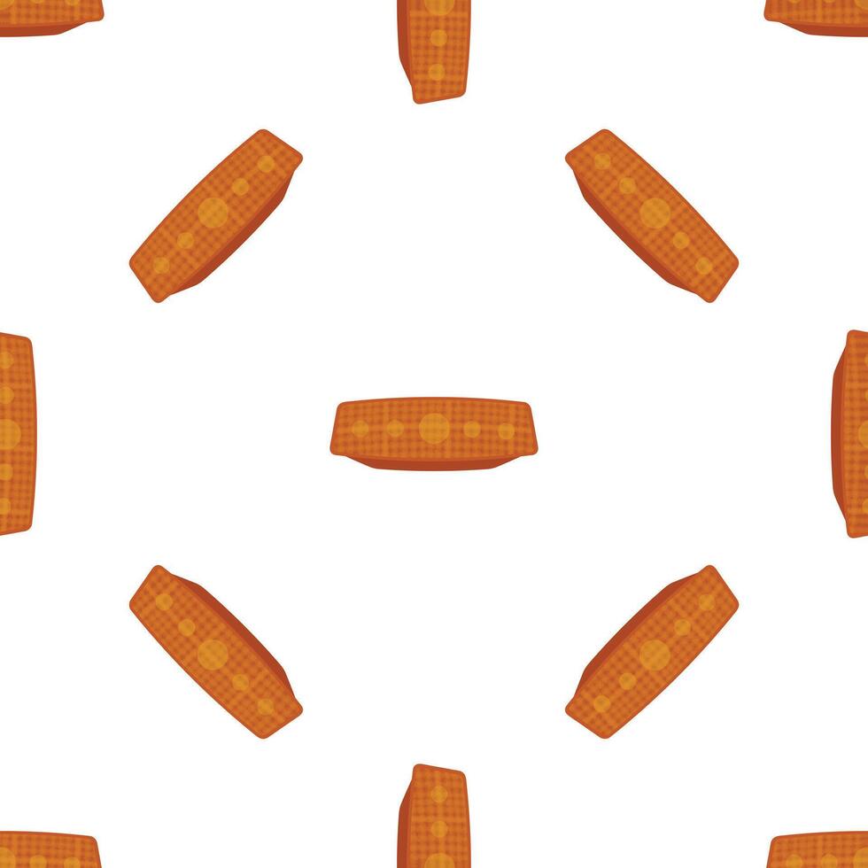 Seamless pattern of stroopwafels rotating on white background vector