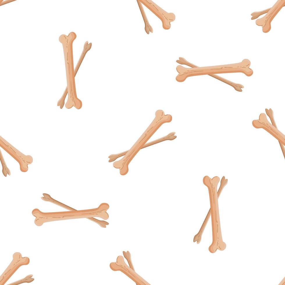 Seamless pattern with crossed bones creating a spooky and playful design vector