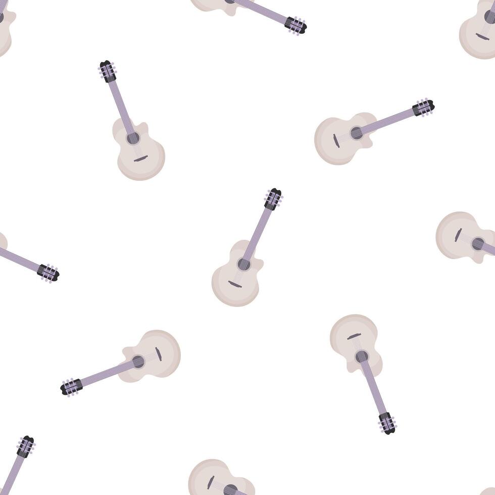 Seamless pattern with classical acoustic guitars forming a musical background vector