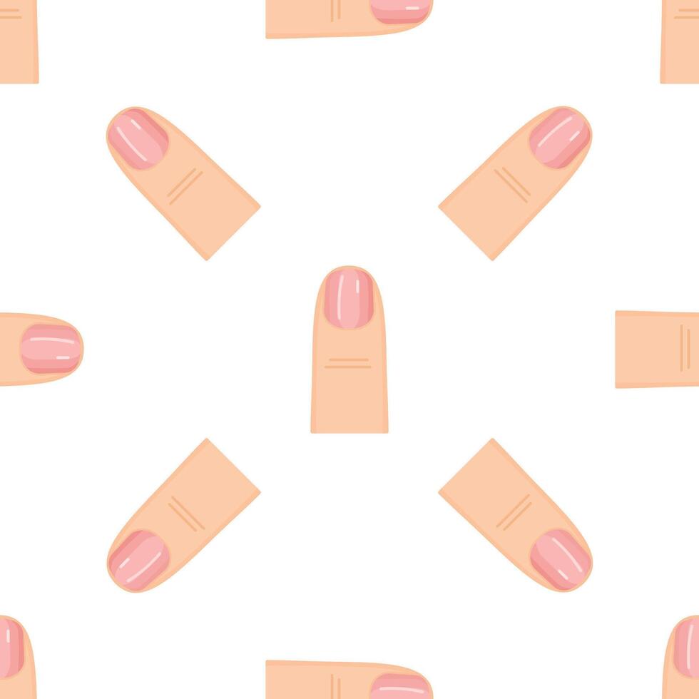 Seamless pattern of fingers with manicured nails pointing in different directions vector