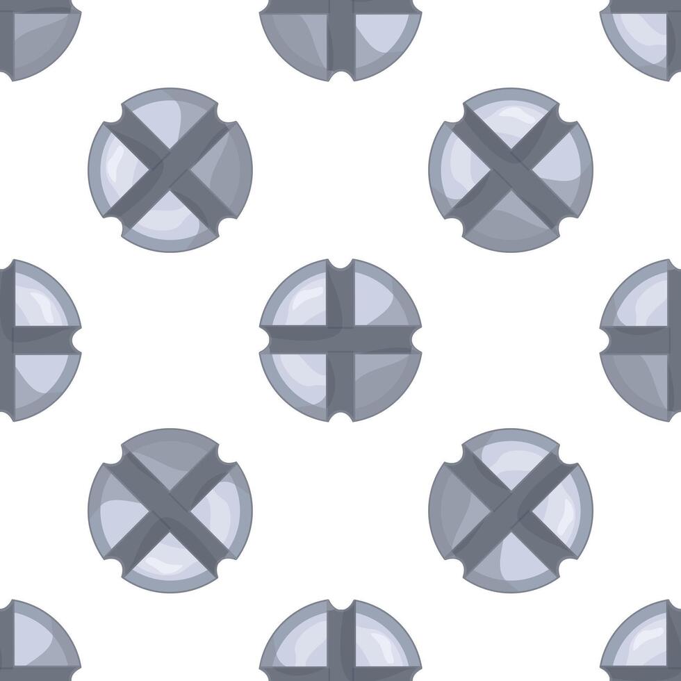 Seamless pattern of phillips head screws rotating on white background vector