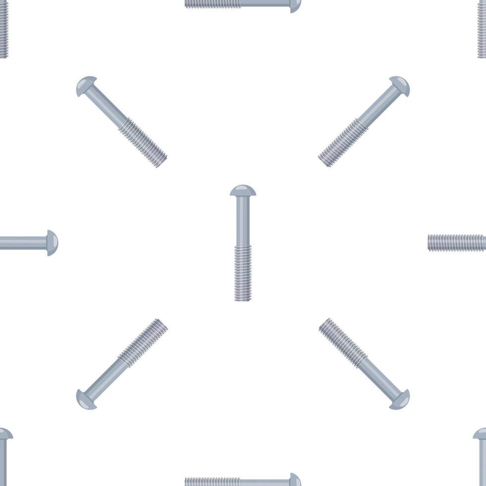 Carriage bolts seamless pattern on white background, representing construction and industry vector